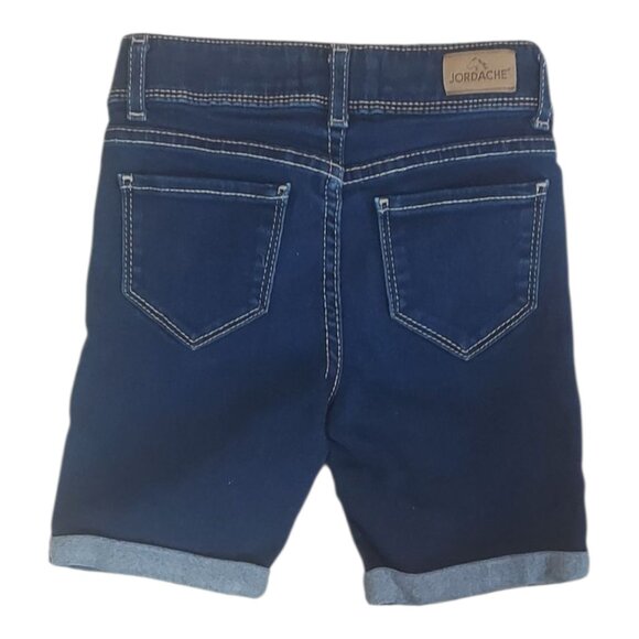 Jordache Girls 5 Denim Shorts Stretch Embroidered Patches Love Peace Good Vibes - Picture 2 of 5